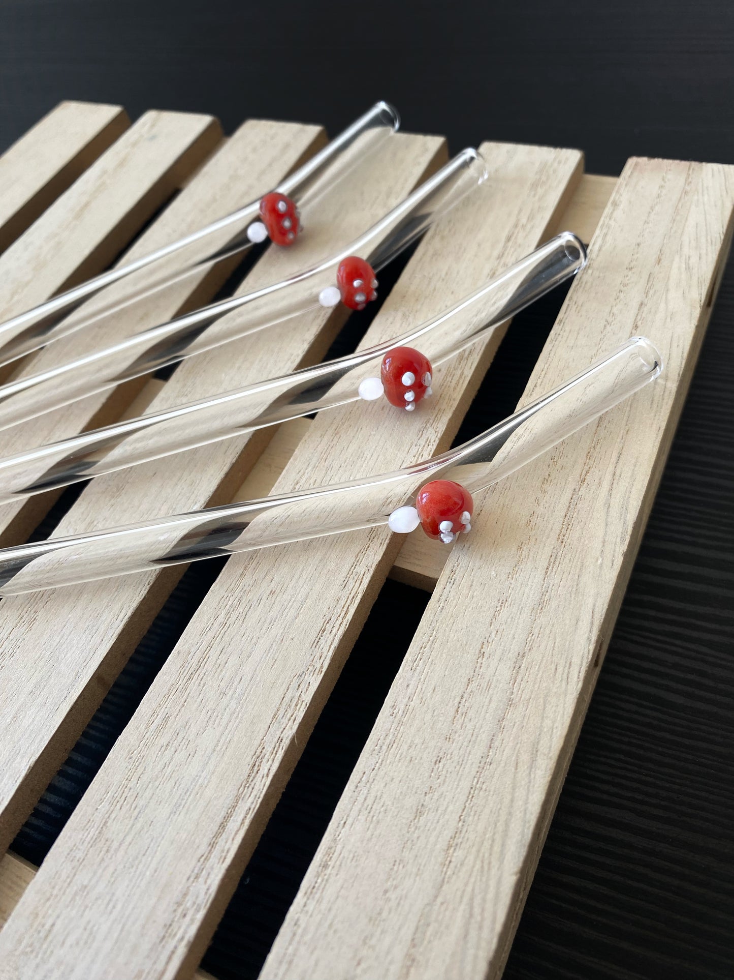 Skleněné brčko - Houbičky