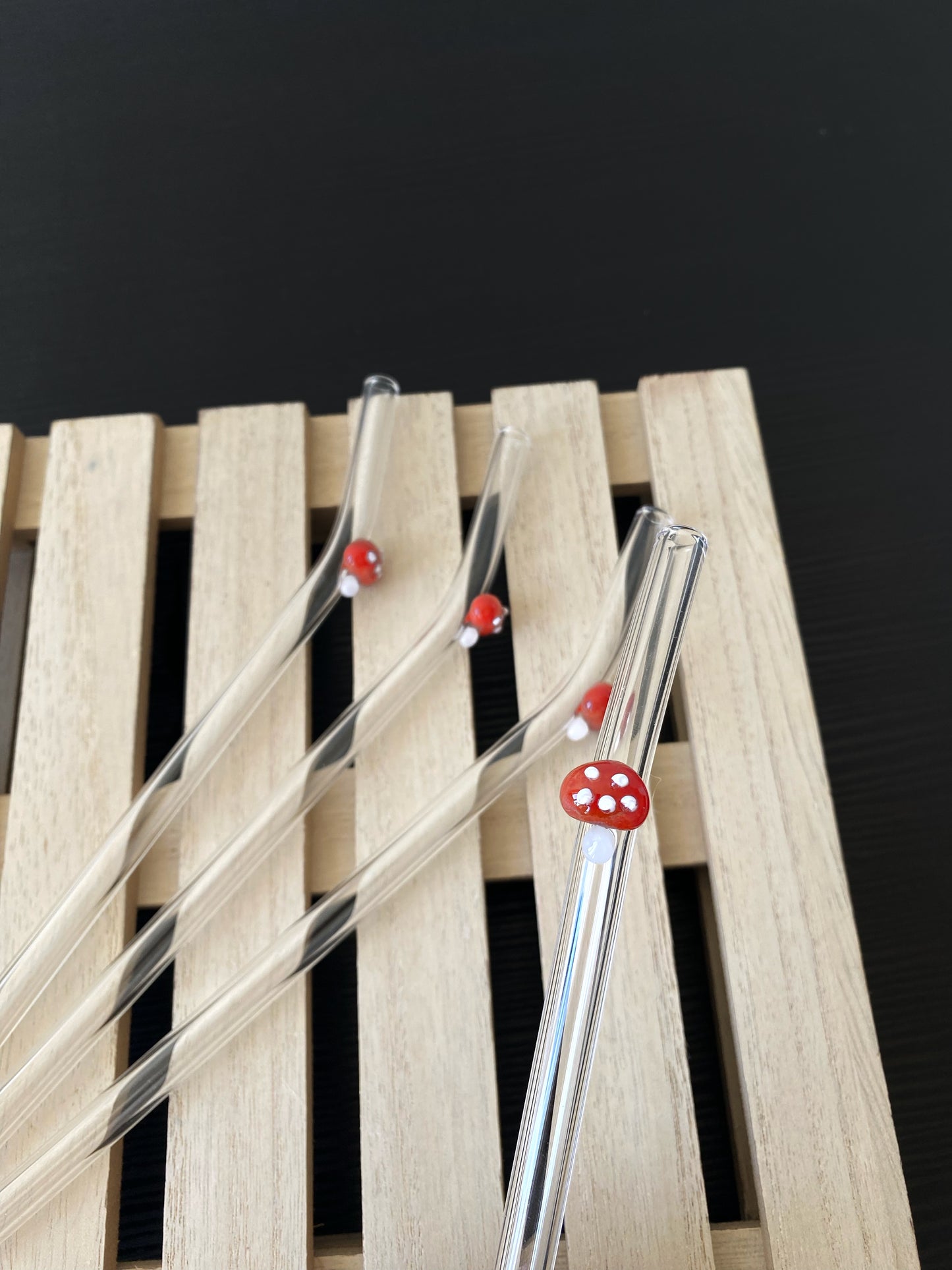 Skleněné brčko - Houbičky