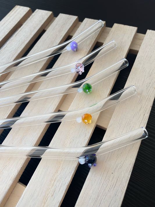 Skleněné brčko - barevná houbička