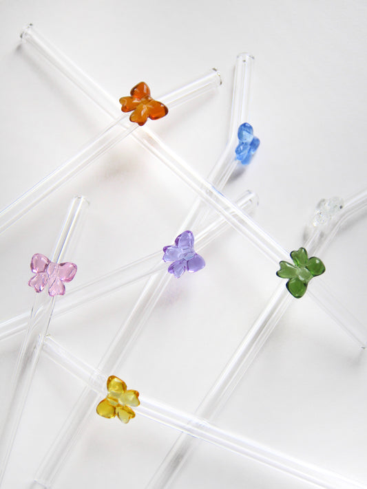 Skleněné brčko - mašlička