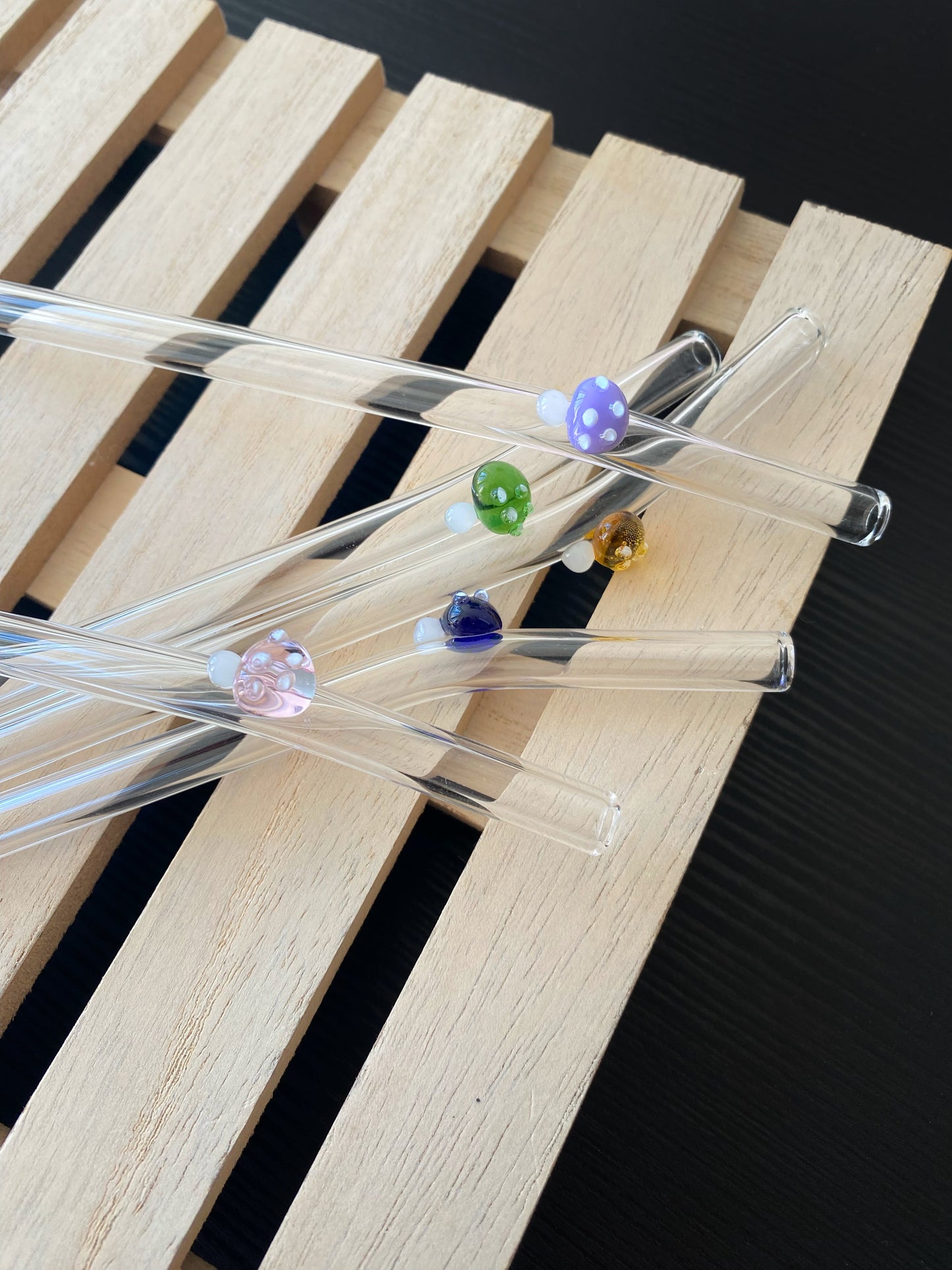 Skleněné brčko - barevná houbička