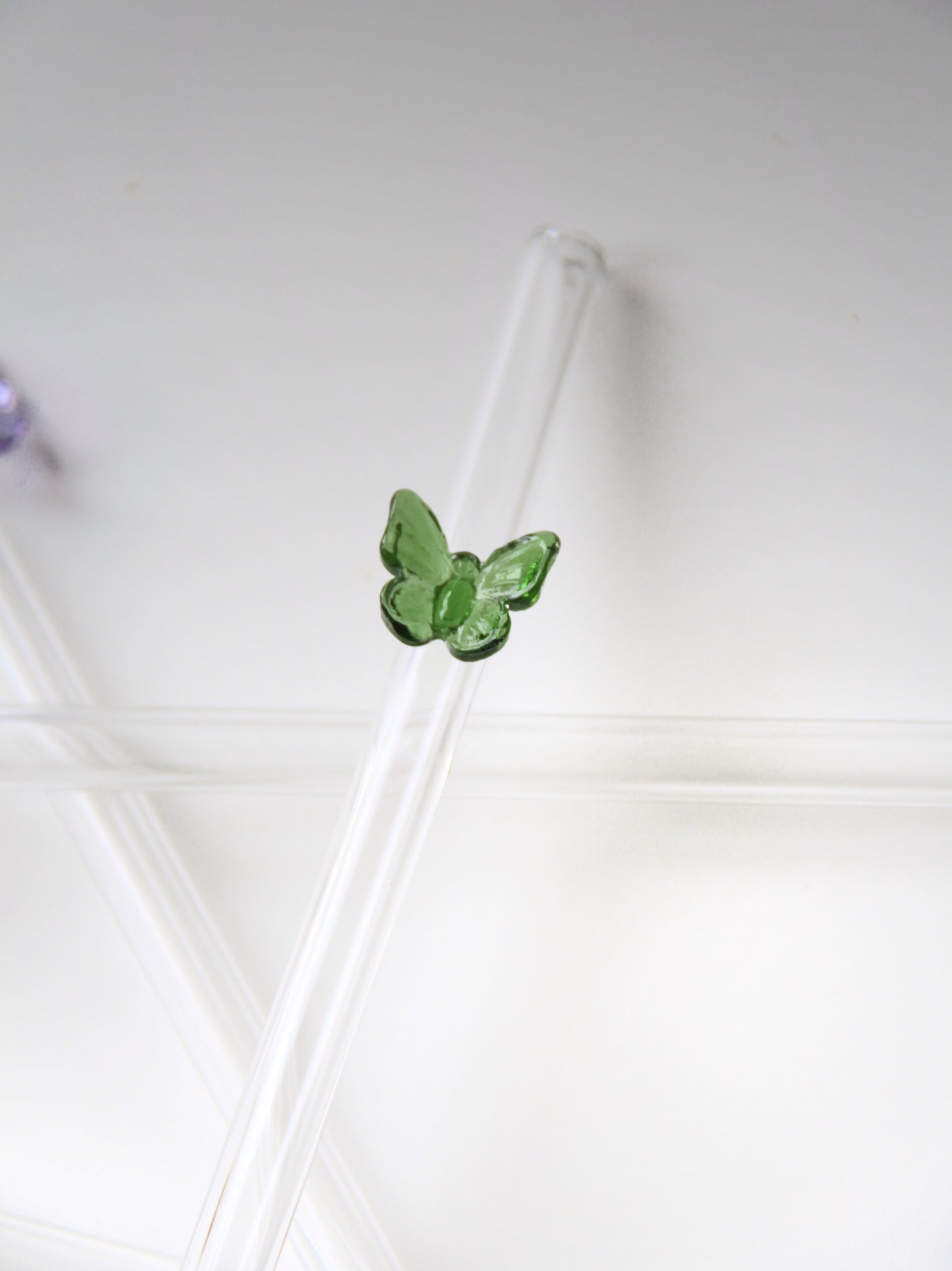 Skleněné brčko - motýlek