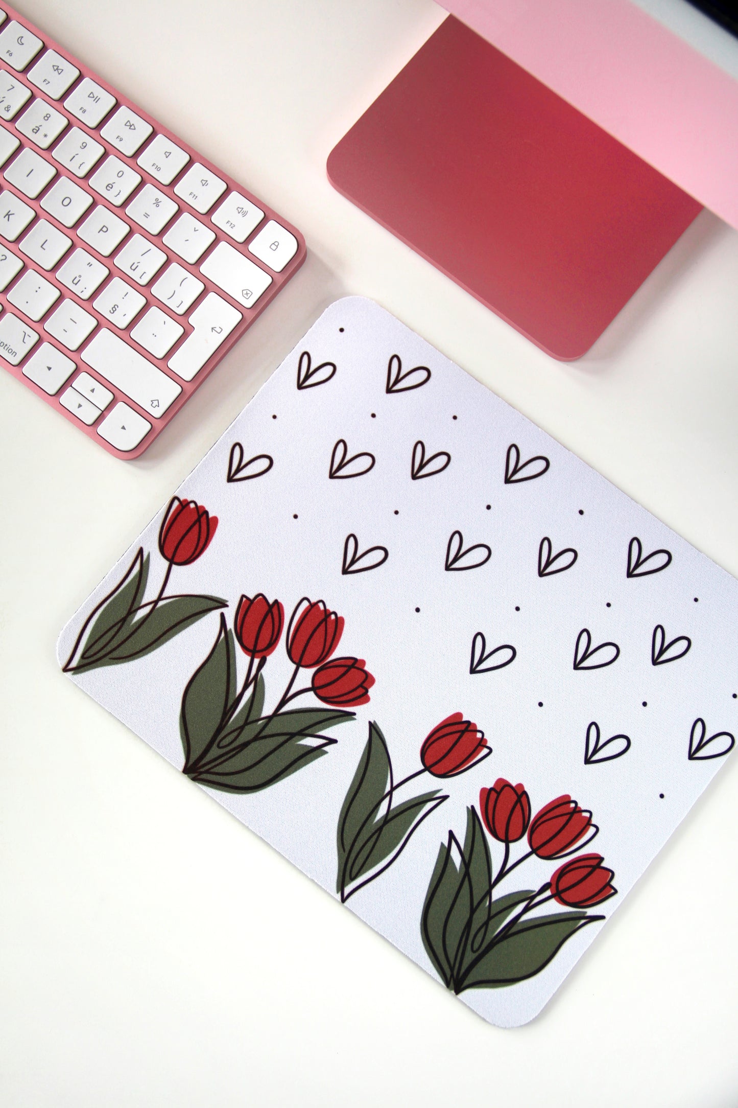 Podložka pod myš - Tulips and hearts