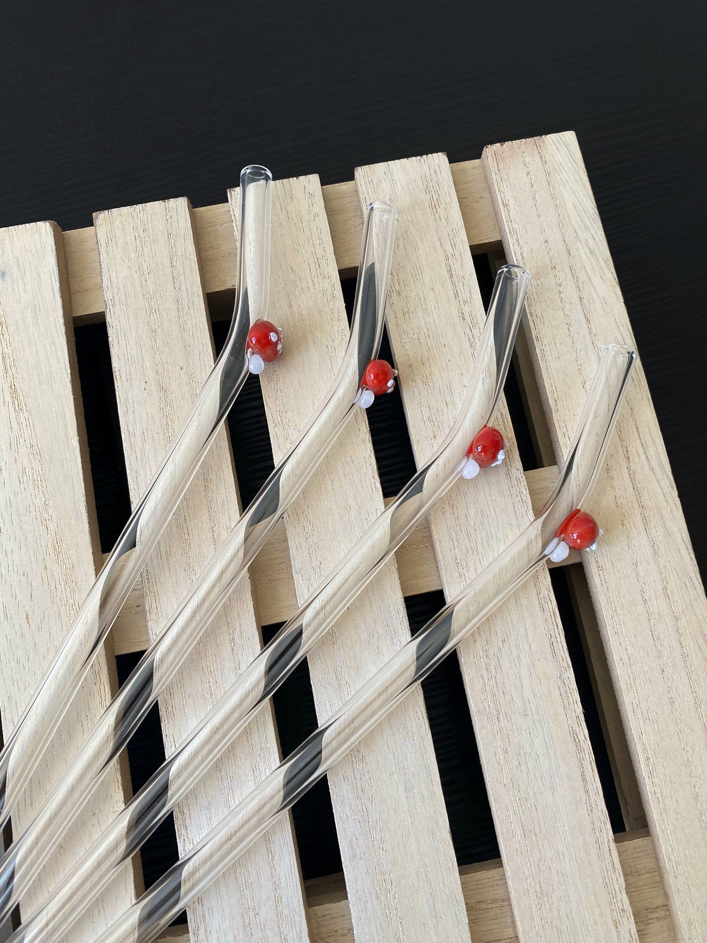 Skleněné brčko - Houbičky