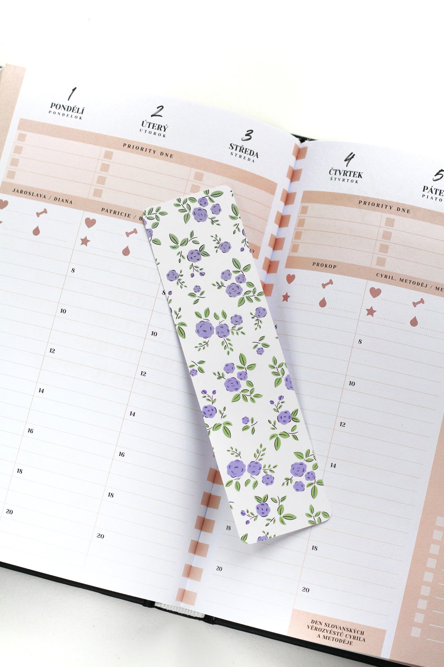 Set 3 záložek- Purple flowers