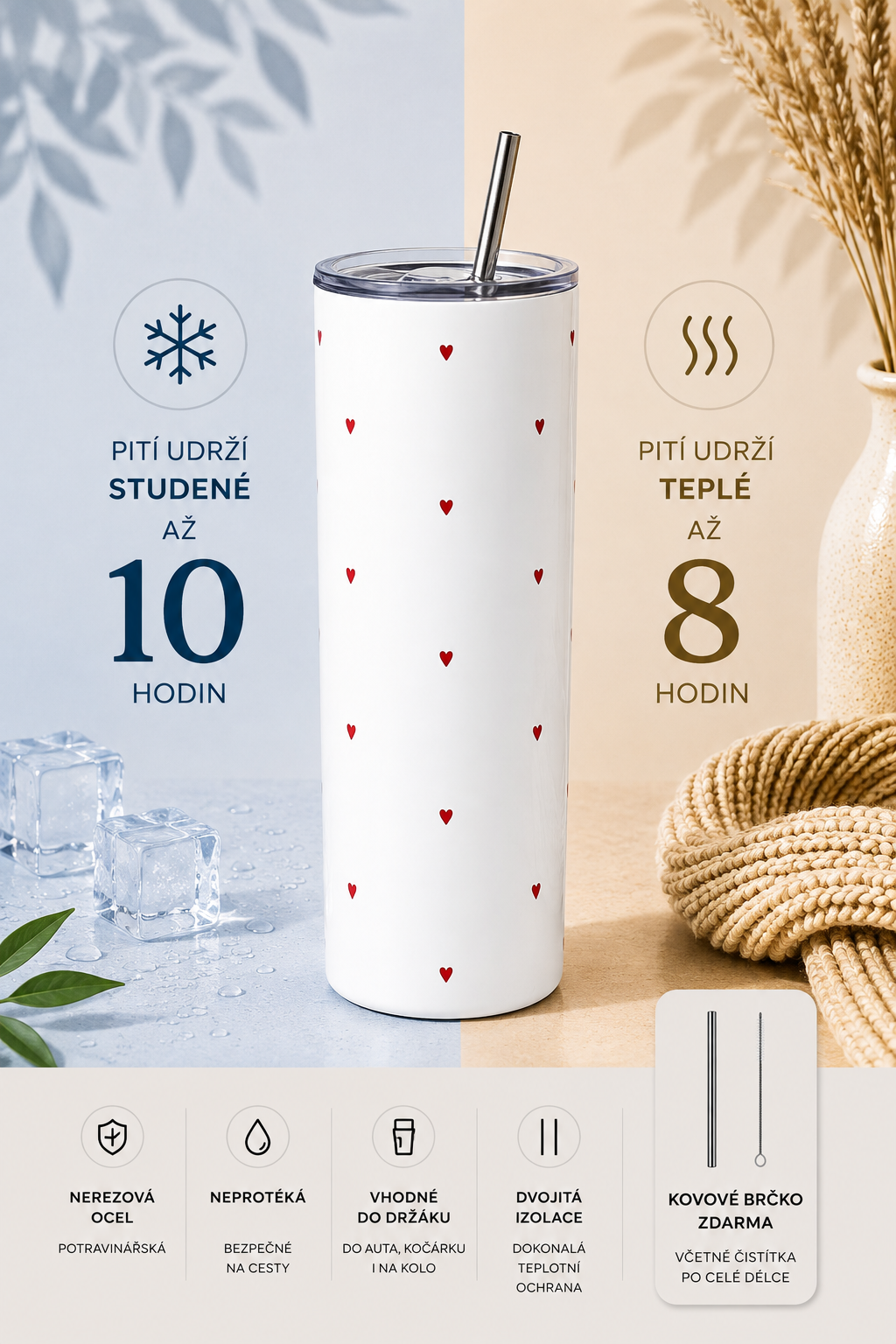 Termo kelímek - Red hearts
