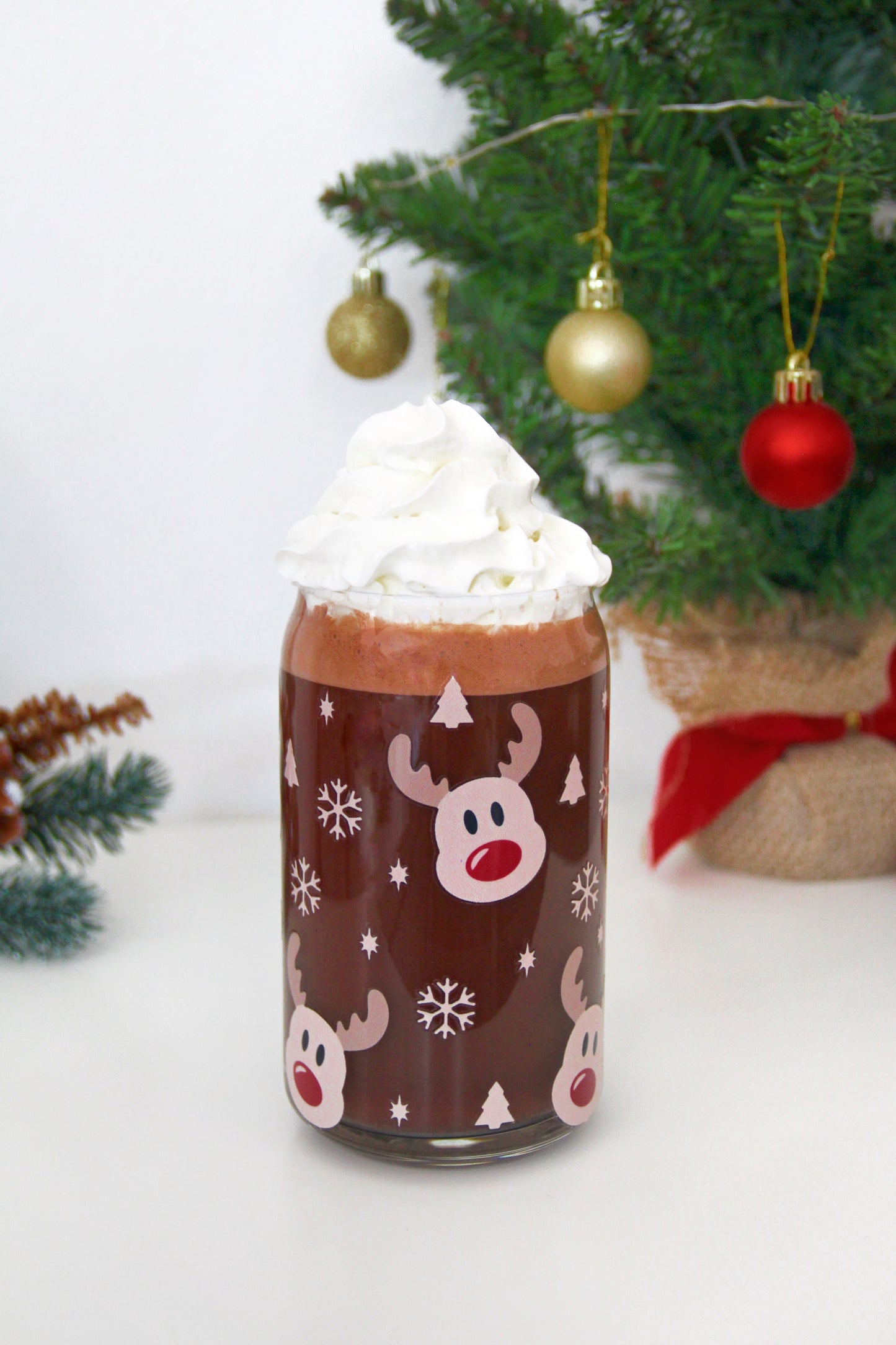 Sklenička - Christmas reindeers