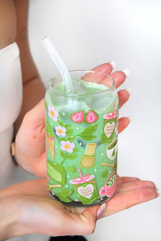 Sklenička - Strawberry matcha