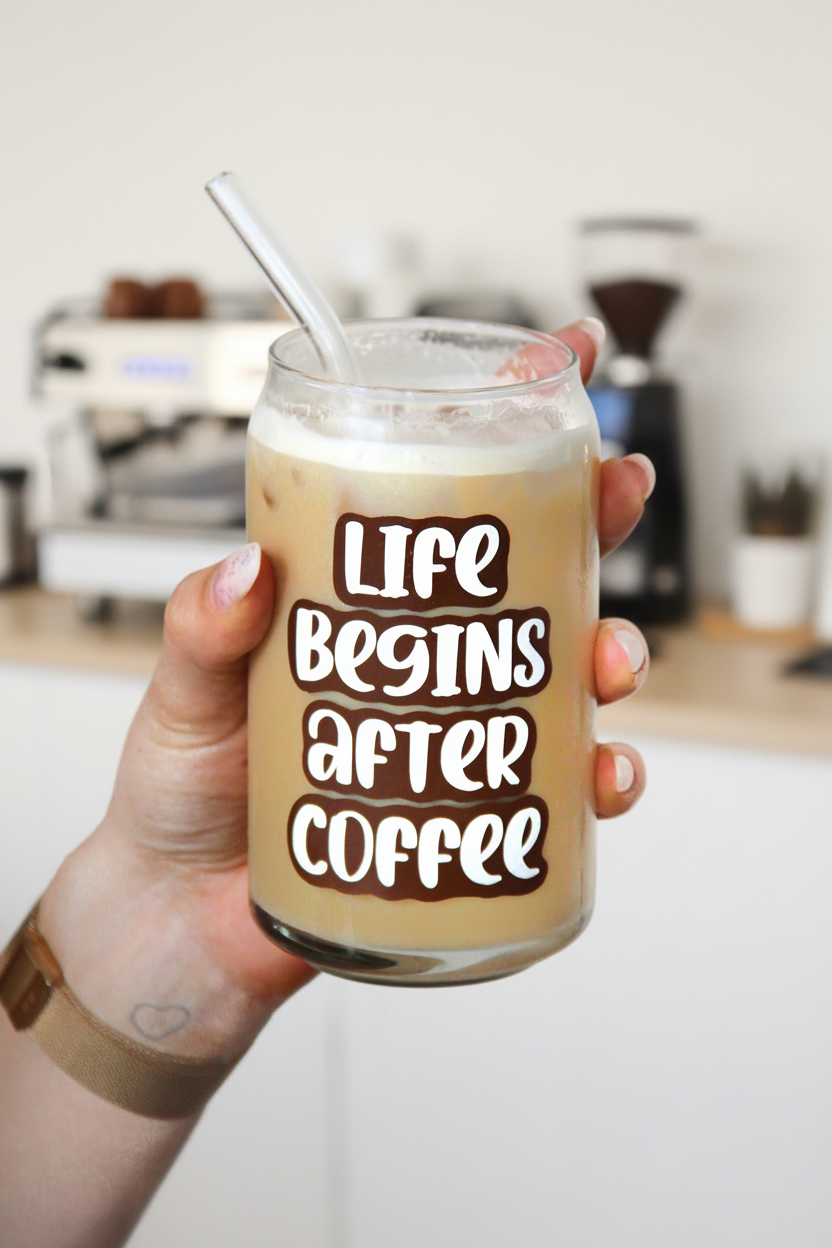 Sklenička - LIFE BEGINS AFTER COFFEE