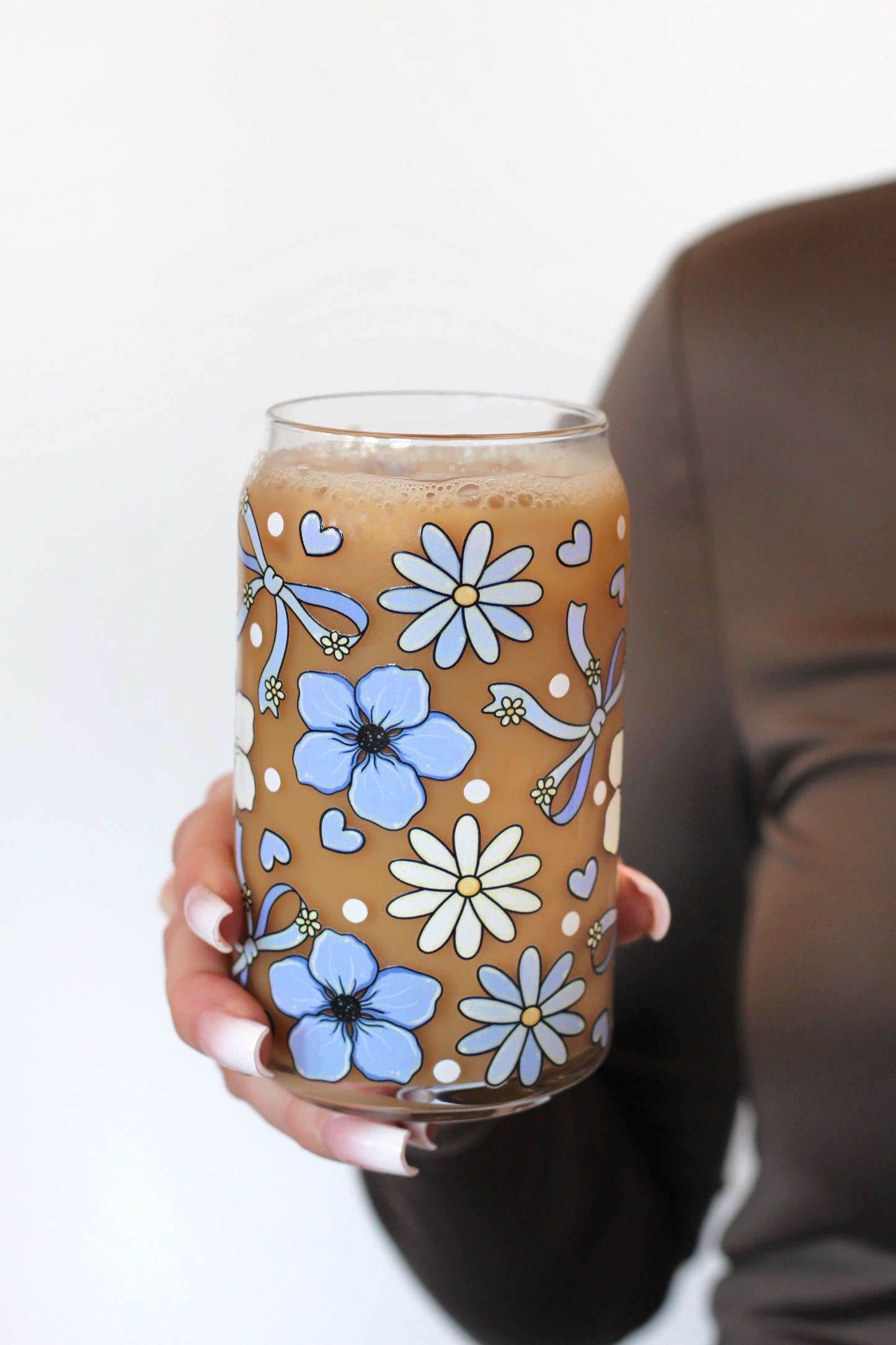 Sklenička - Blue flowers