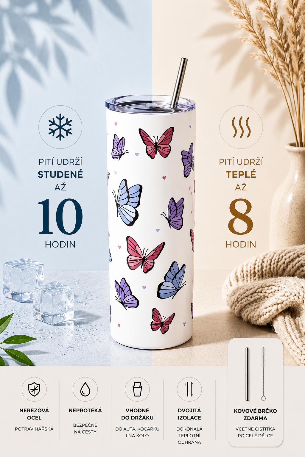 Termo kelímek - Butterflies