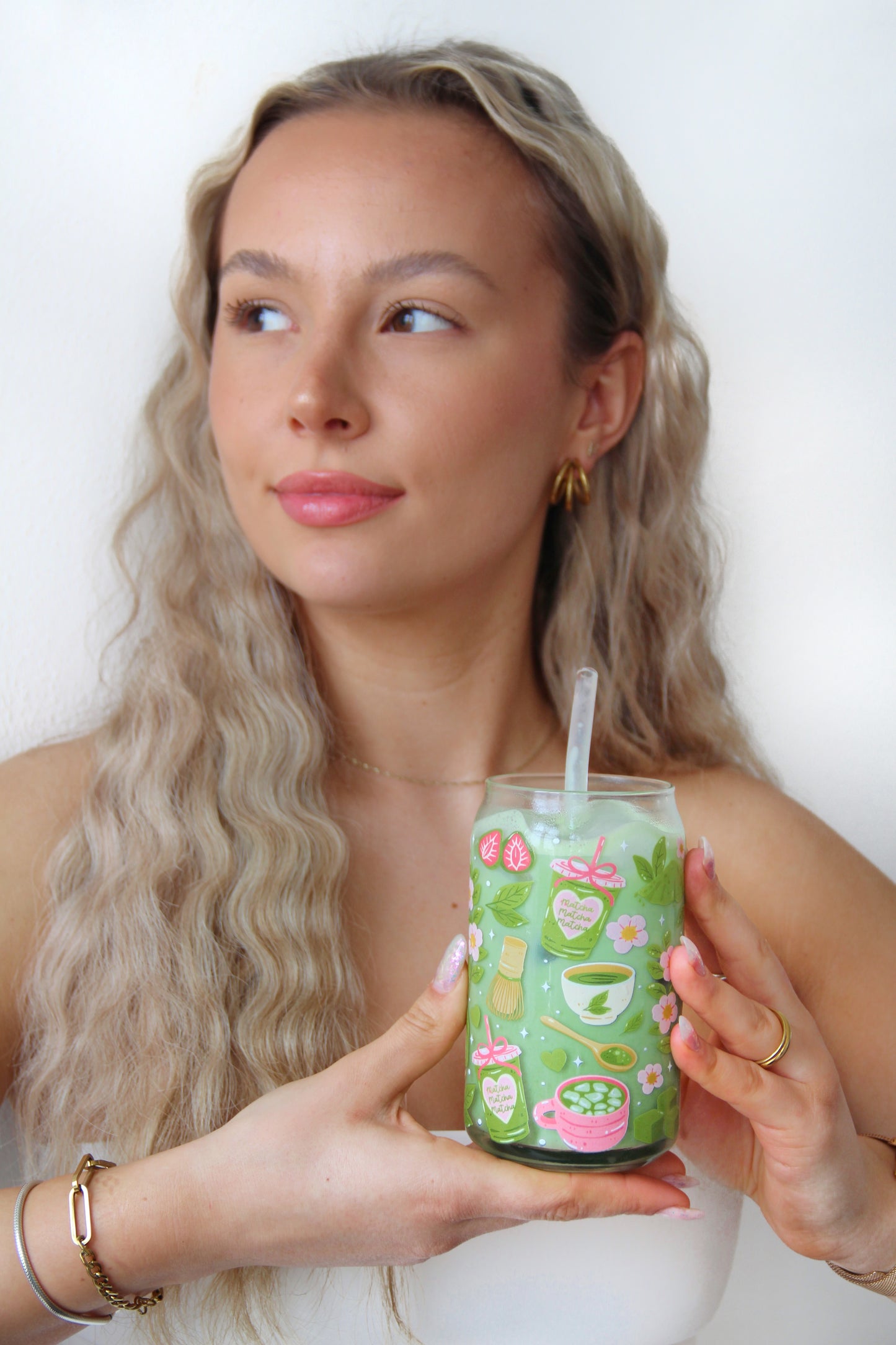 Sklenička - Strawberry matcha