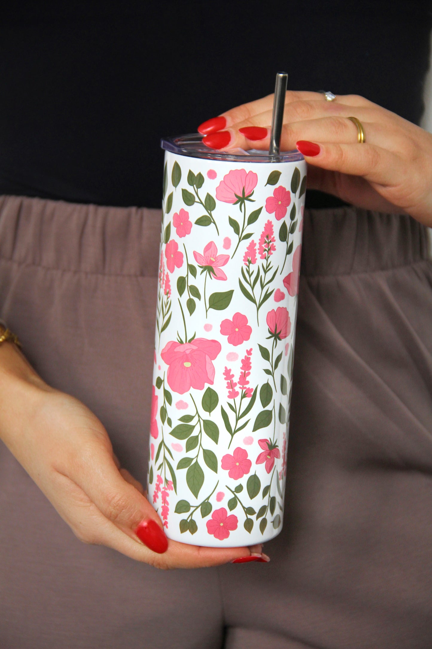 Termo kelímek - Pink flowers