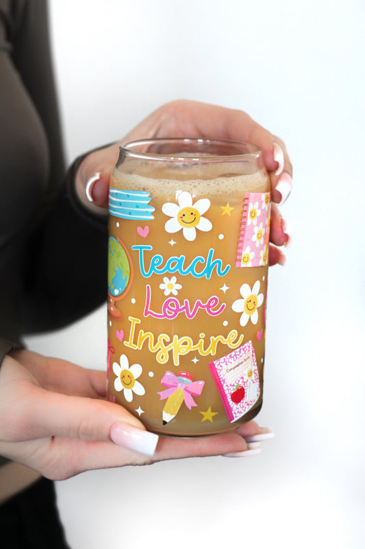 Sklenička - Teach Love Inspire