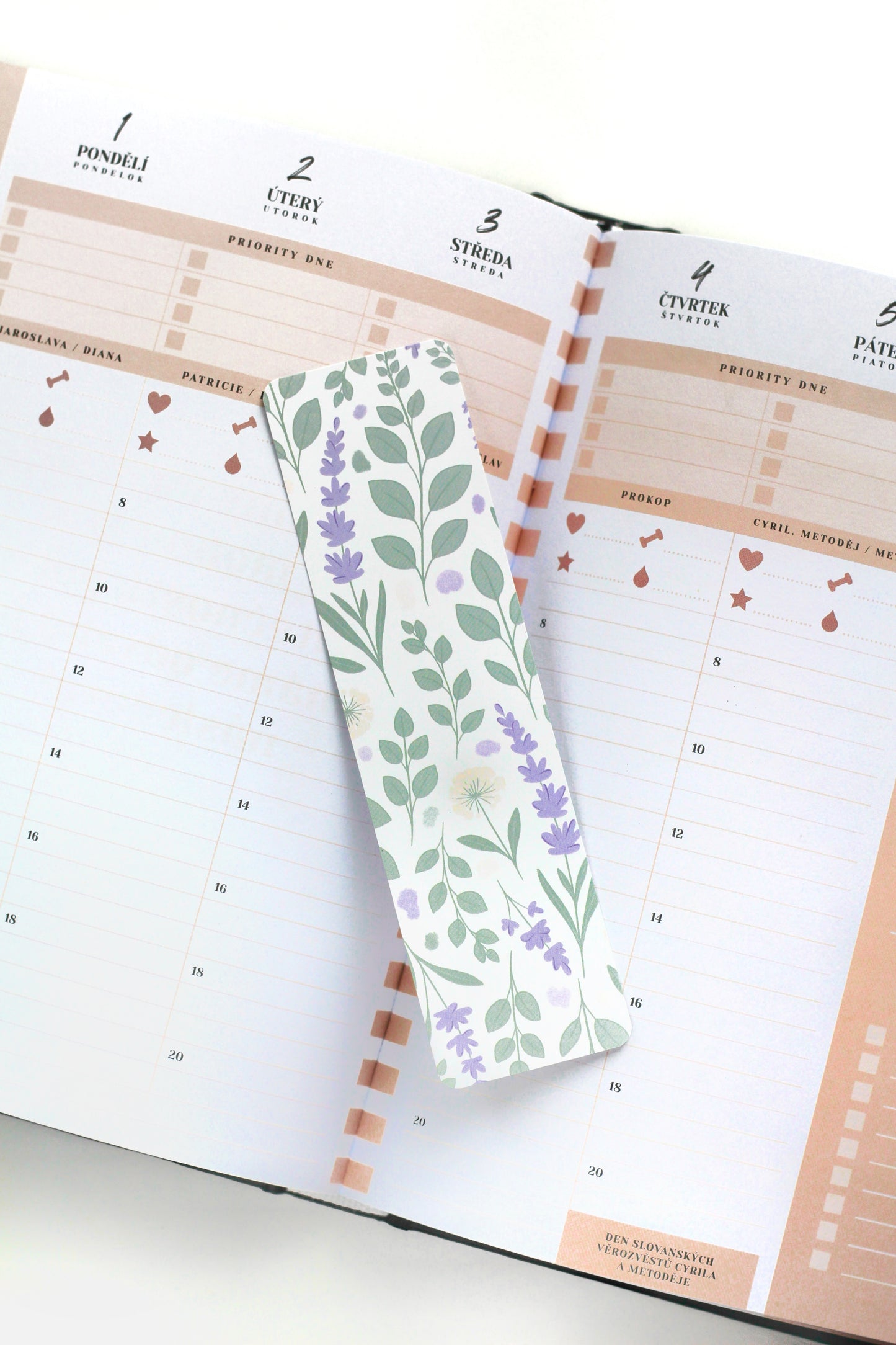 Set 3 záložek- Purple flowers