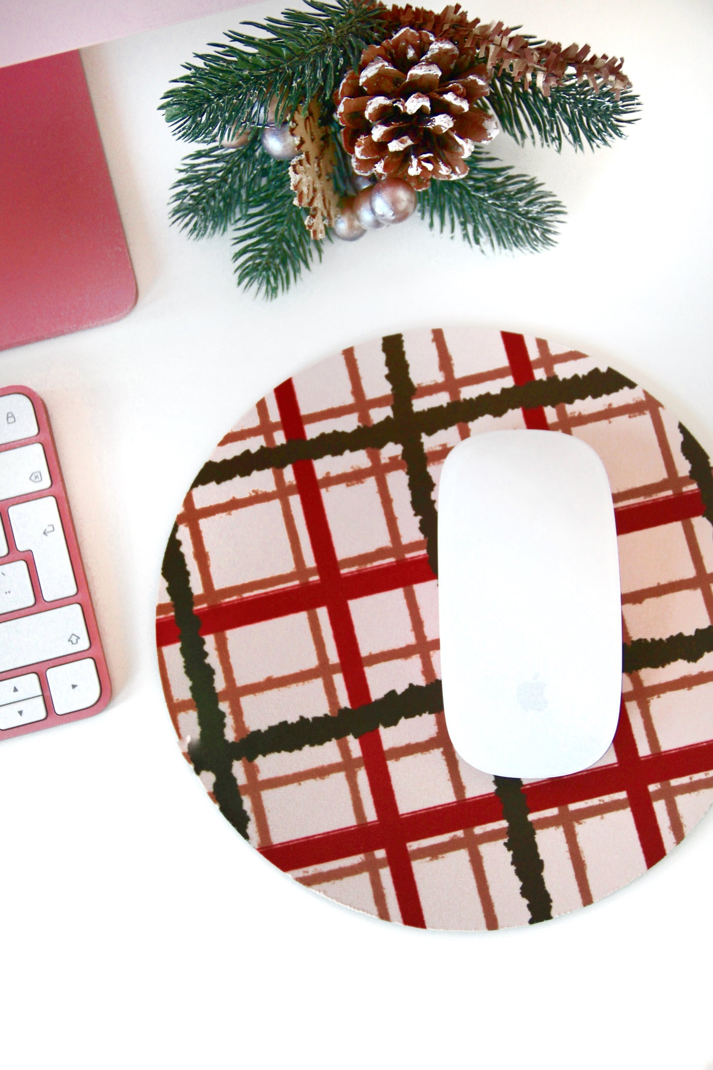 Podložka pod myš kulatá - Christmas paper