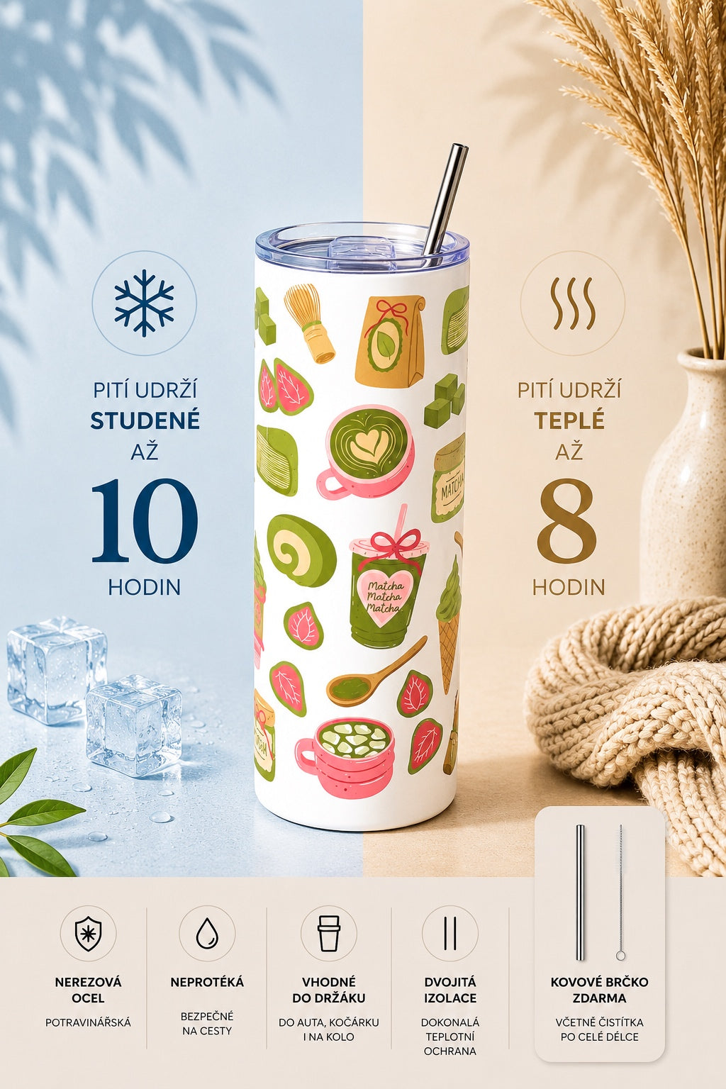 Termo kelímek - Strawberry matcha