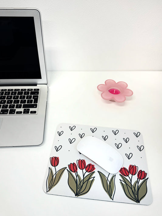 Podložka pod myš - Tulips and hearts