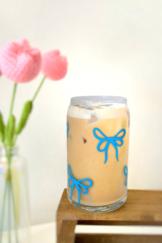 Sklenička - Blue bow