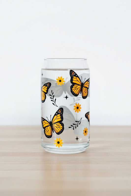 Sklenička - Yellow butterfly