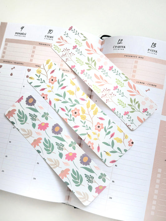 Set 3 záložek - Mini flowers