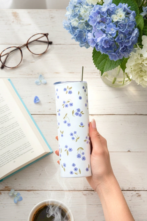 Termo kelímek - Blue flowers